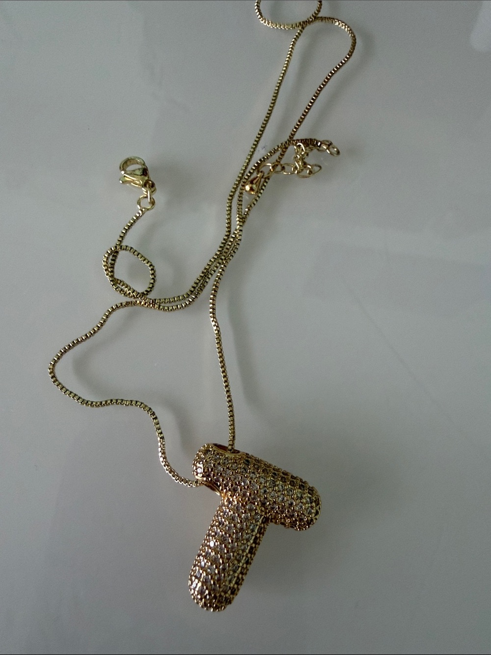 Bubble Letter “T” Necklace